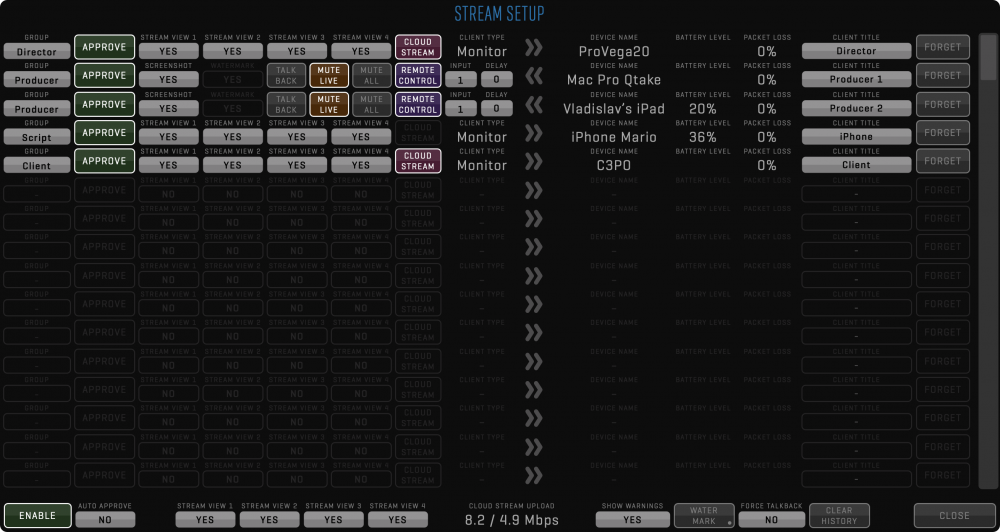 Stream Setup - Groups - QTAKE Video Assist