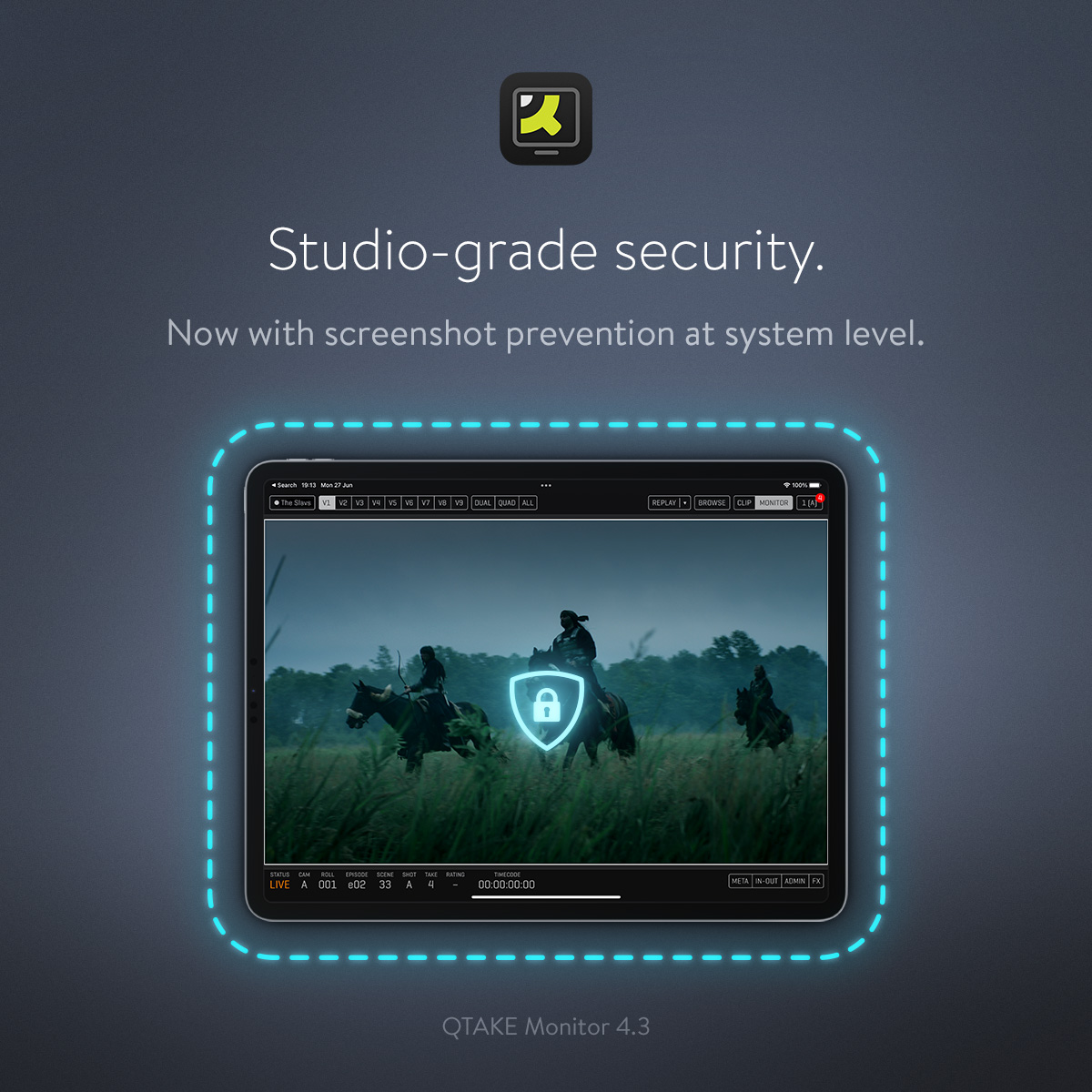 QTAKE Monitor 4. with screenshot and screen recording prevention